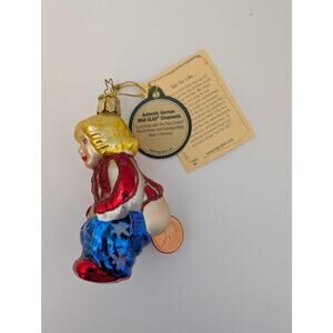 Inge-Glas German Glass Ornament Set for Life Little Boy Mooning Lucky Penny